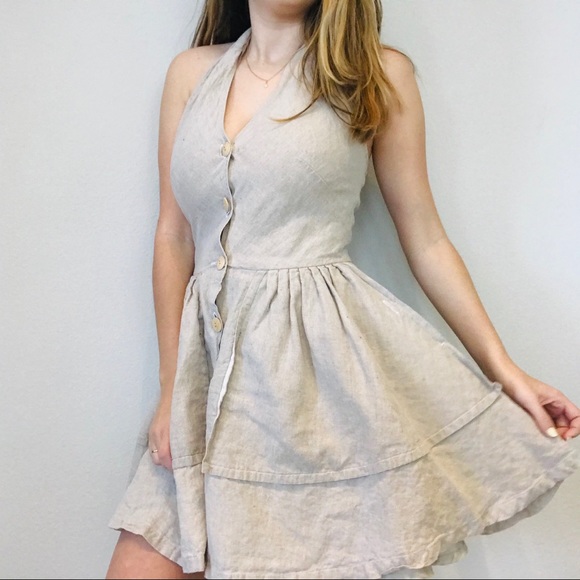 Armani Jeans vintage halter button down dress - Picture 3 of 8